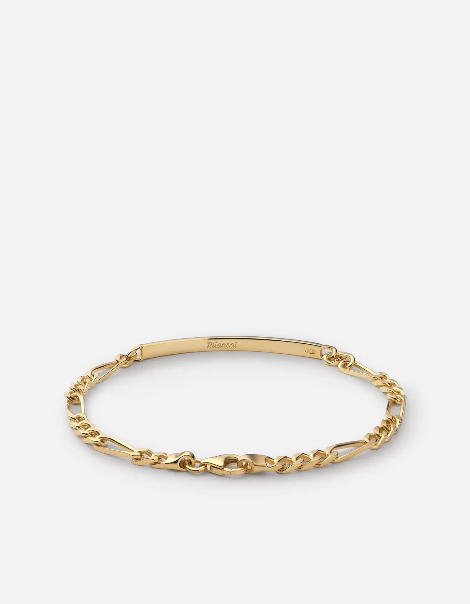 3mm ID Figaro Chain Bracelet, Gold Vermeil