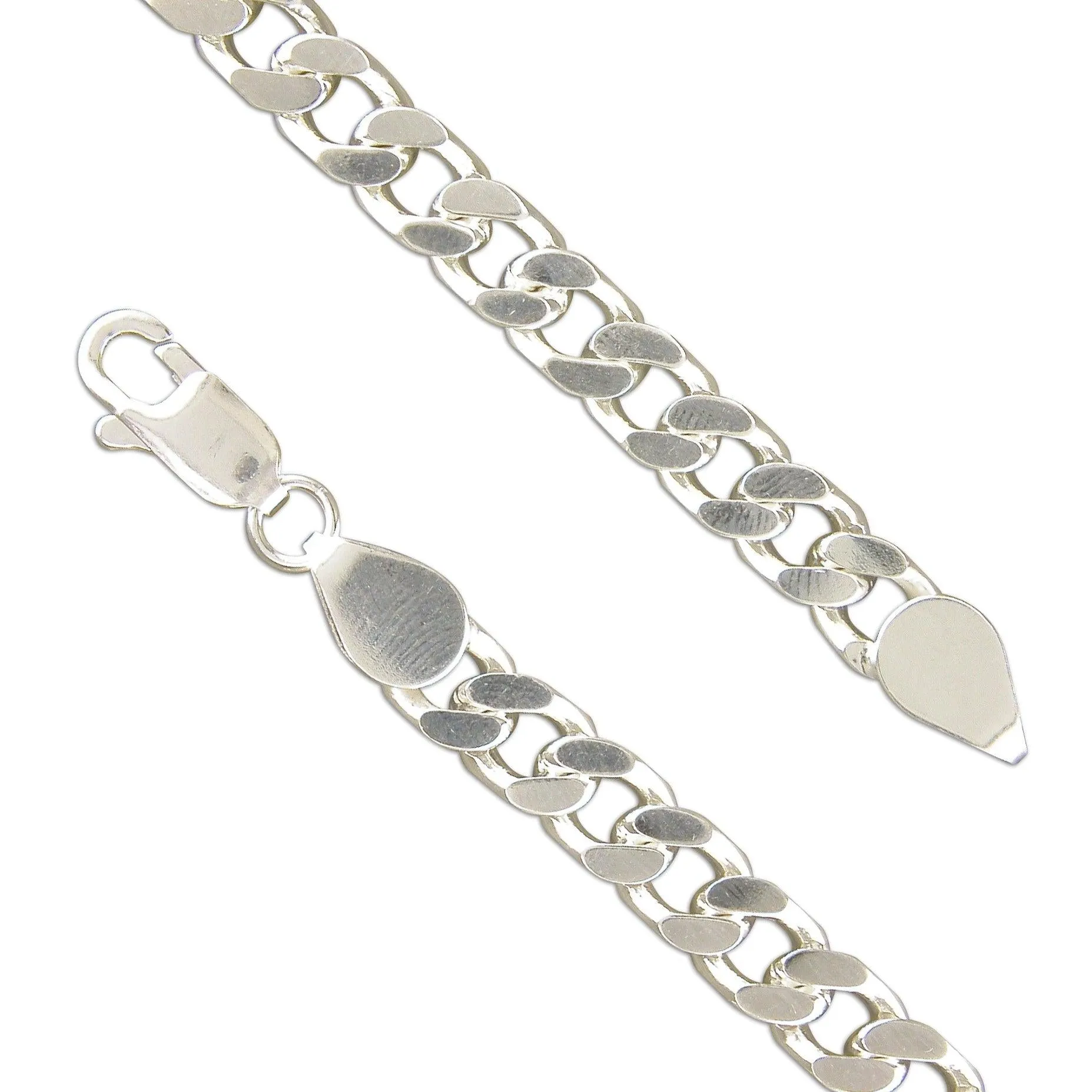 51cm Sterling Silver Flat Curb Necklace