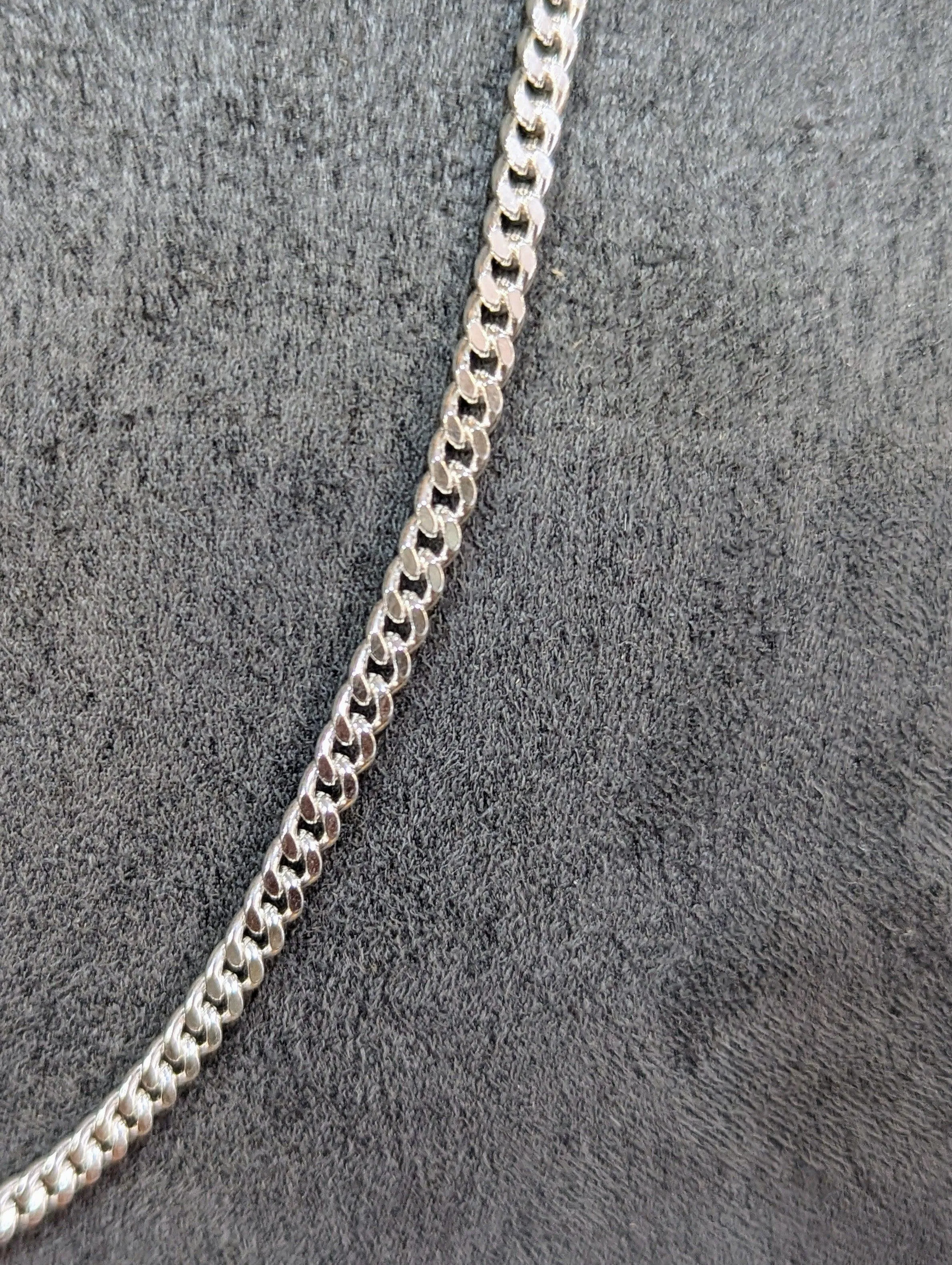 51cm Sterling Silver Flat Curb Necklace