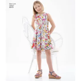 6570 New Look Pattern 6570 Girl's Dress in Two Lengths