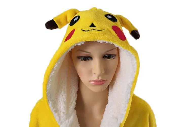 Adult Kids Pikachu Cartoon Bathrobe Kigurumi Pajamas Onesies