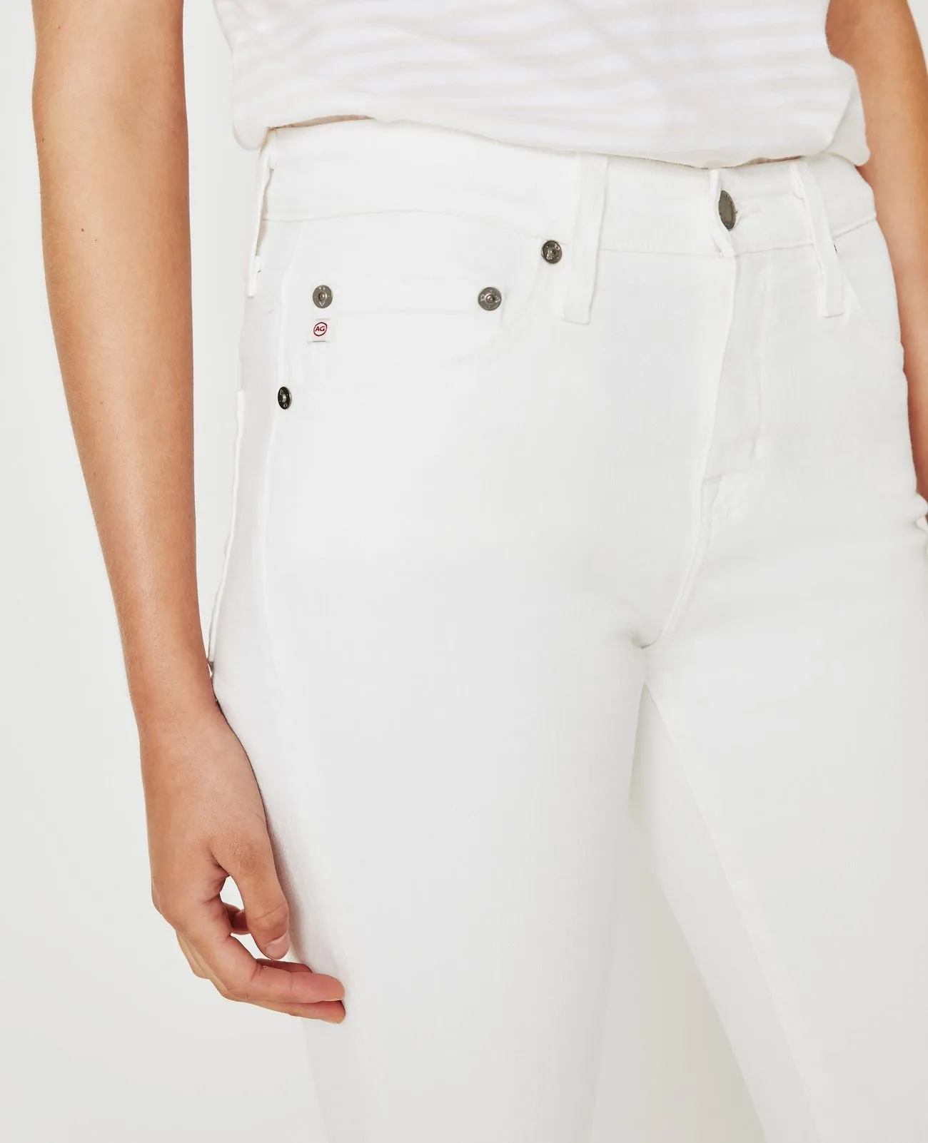 AG Denim Ex Boyfriend Slim in Tonal White