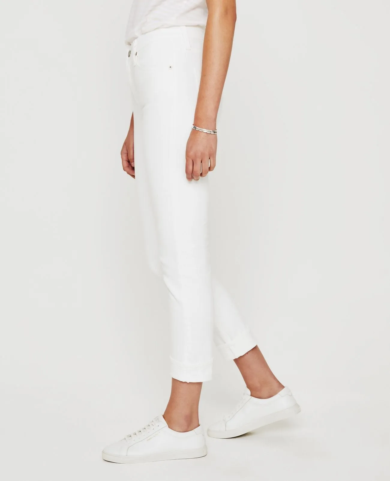 AG Denim Ex Boyfriend Slim in Tonal White