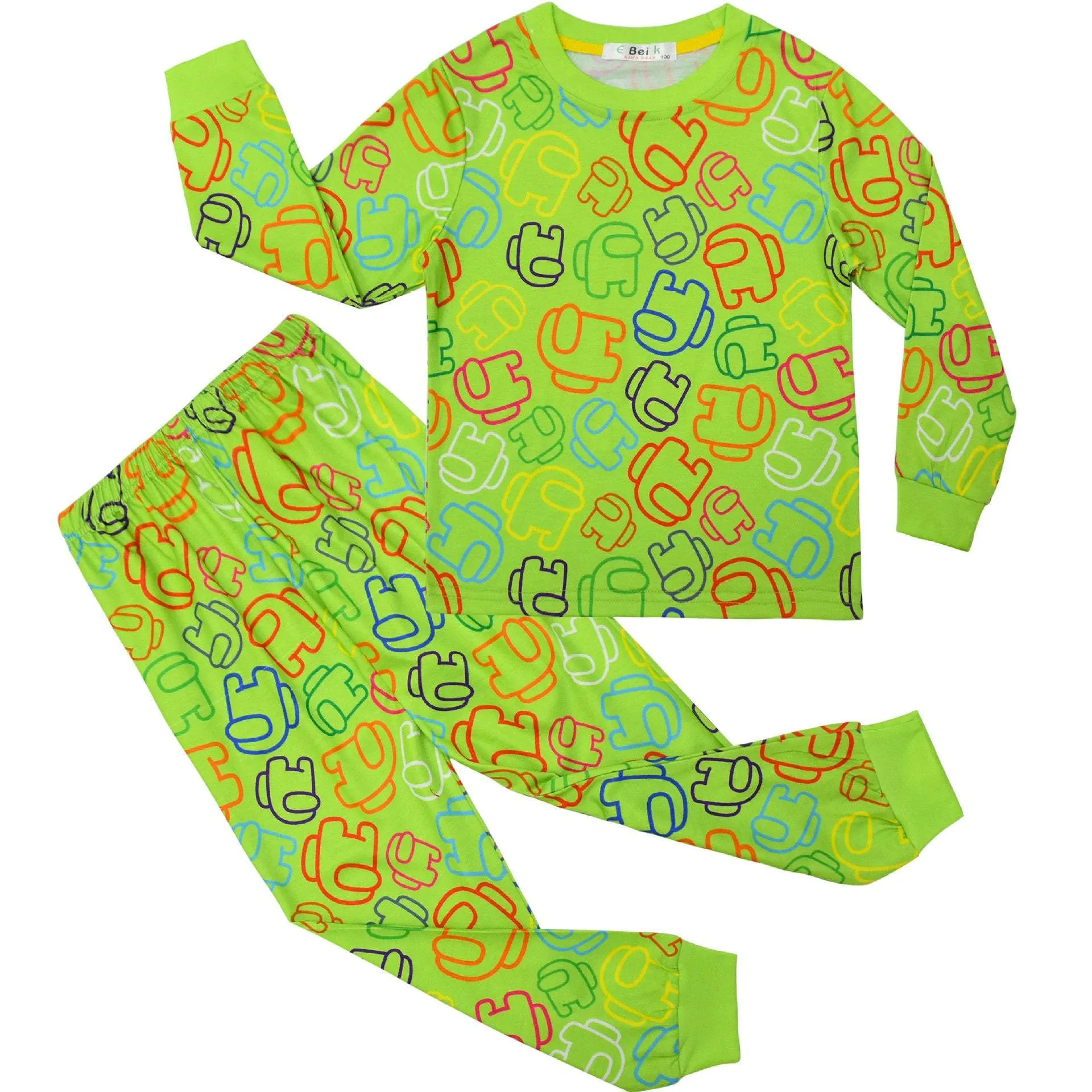 Among us Kids Sleepwear Cotton Long Sleeve Tops & Pants Boy Pajamas Set