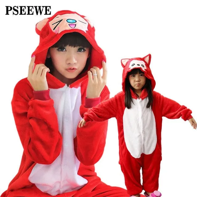 Animal pajamas one piece Family matching outfits Adult onesie Mother and daughter clothes Totoro Dinosaur Unicorn Pyjamas women