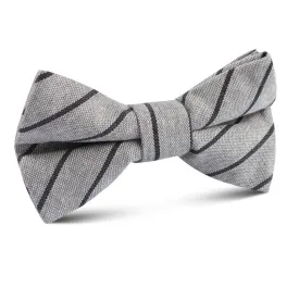 Ash Gray Pinstripe Kids Bow Tie