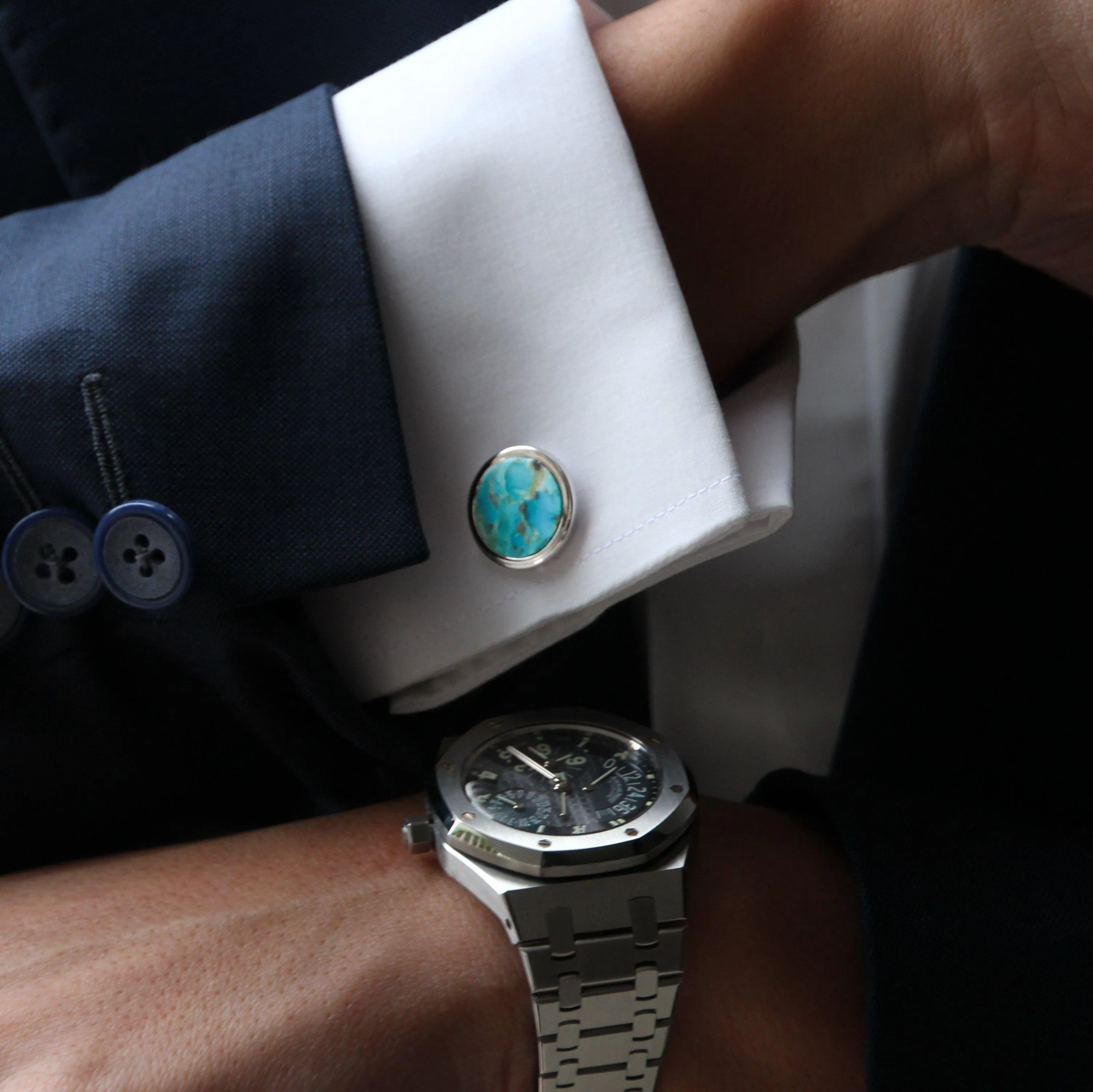 Azuro Classic Cufflinks | Crystal Cufflinks