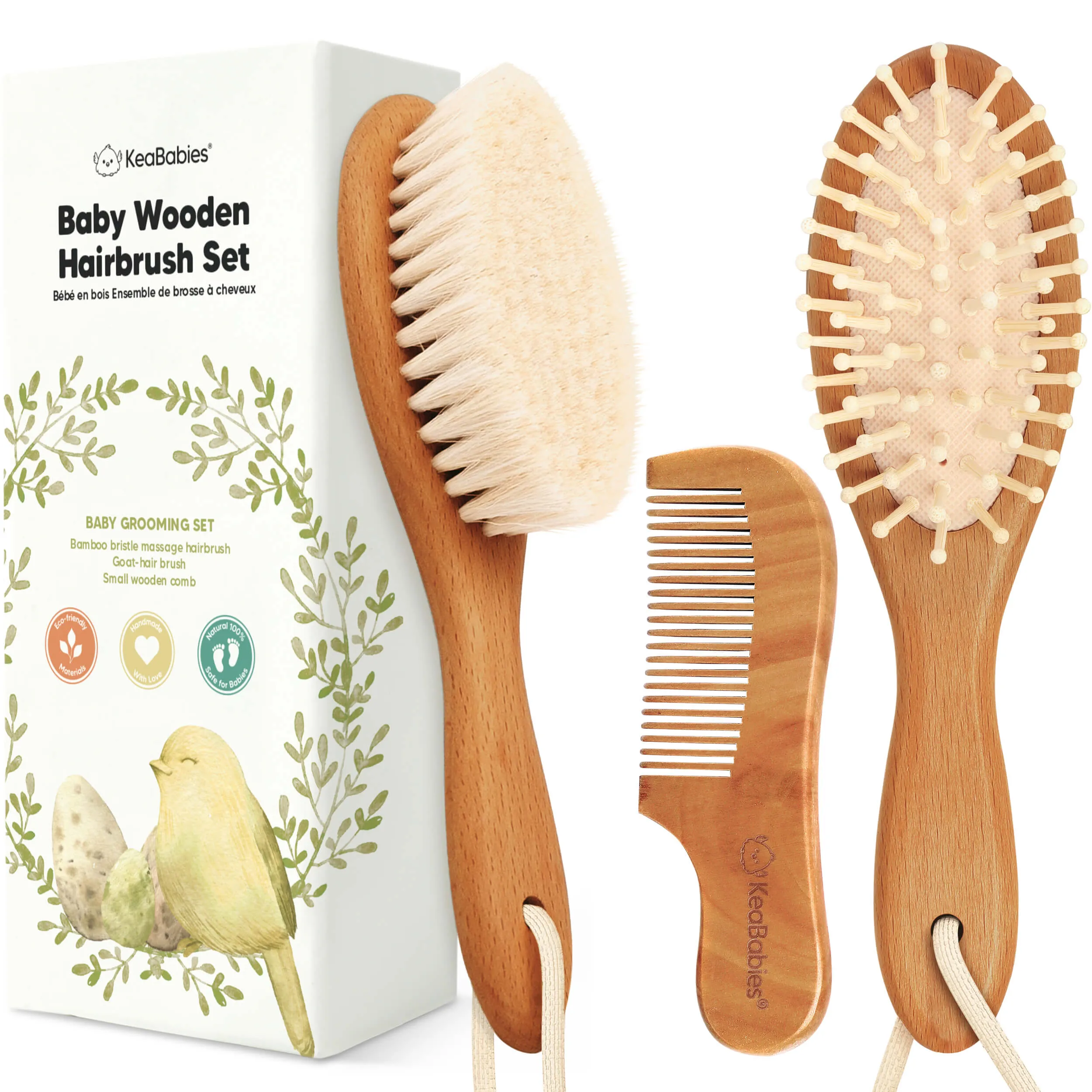 Baby Hair Brush and Comb Set (Golden Oak)