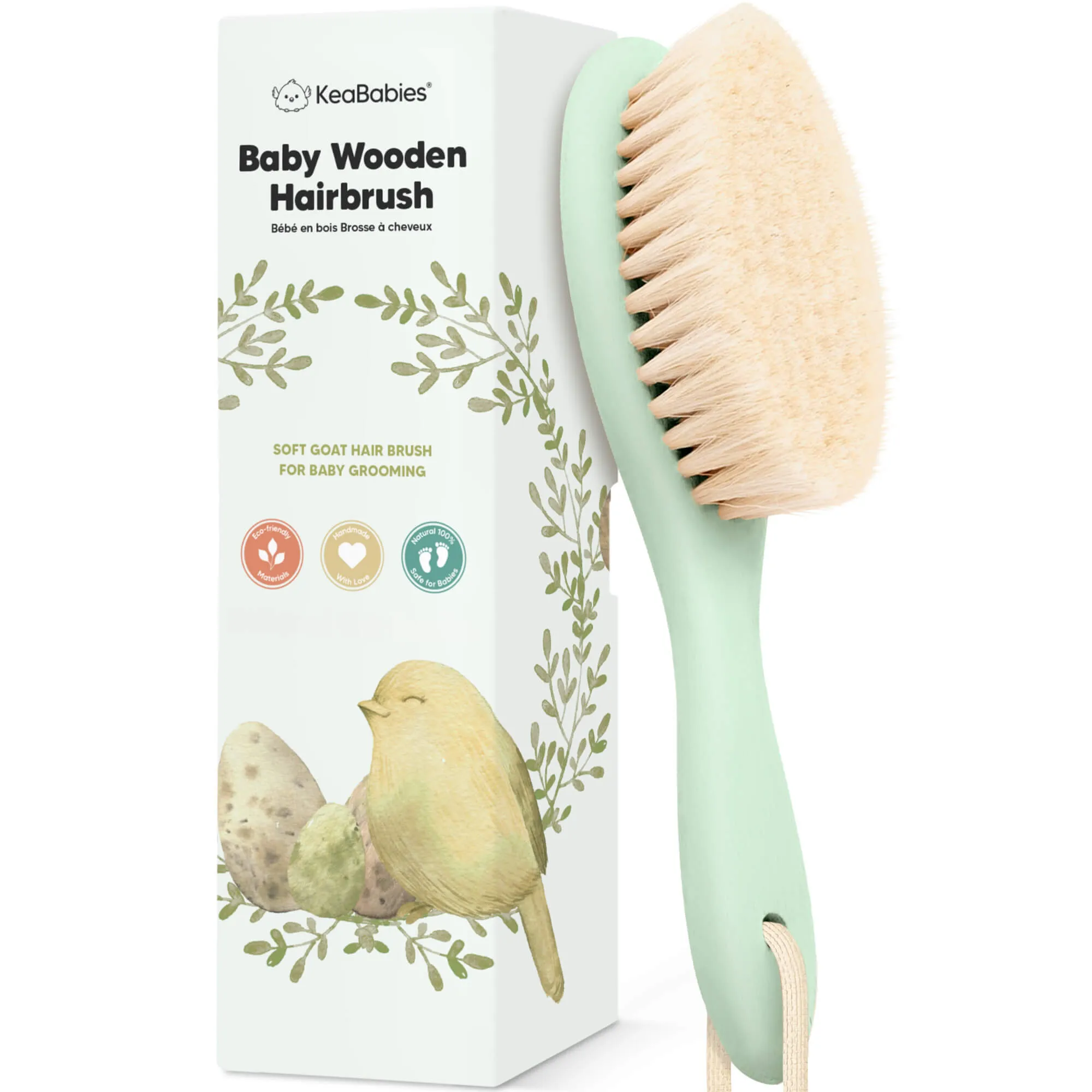 Baby Hair Brush (Sage, Oval)