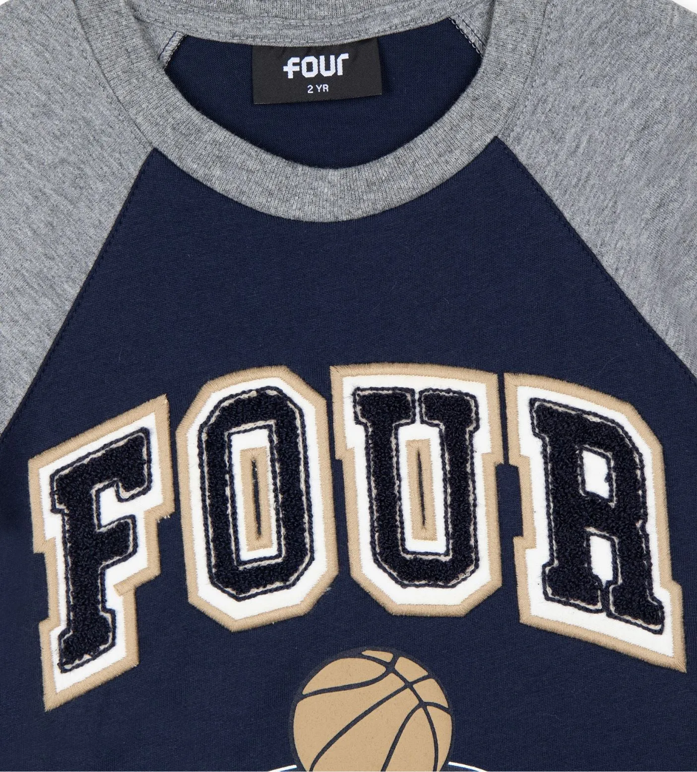 Basketball T-shirt Marine Blue & Grey Melange