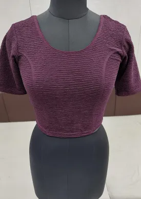 Beautiful Purple Color Ready To Wear Stretchable Blouse For Women