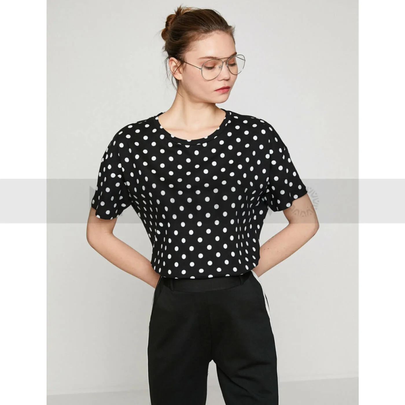 Black Polka Dotted Top