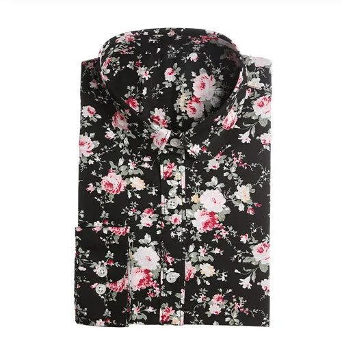 Brand New Women Floral Shirts Cotton Long Sleeve Shirt Women Floral Print Shirt Casual Ladies Blouse Turn Down Collar Women Tops