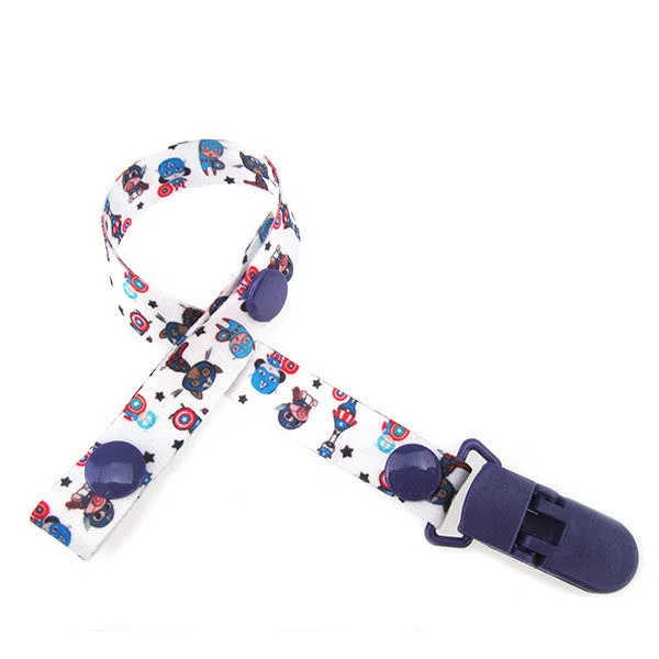 cartoon baby pacifier clip chain ribbon dummy nipple clamp soother holder anti-drop teether holder buckle strap adjusted length