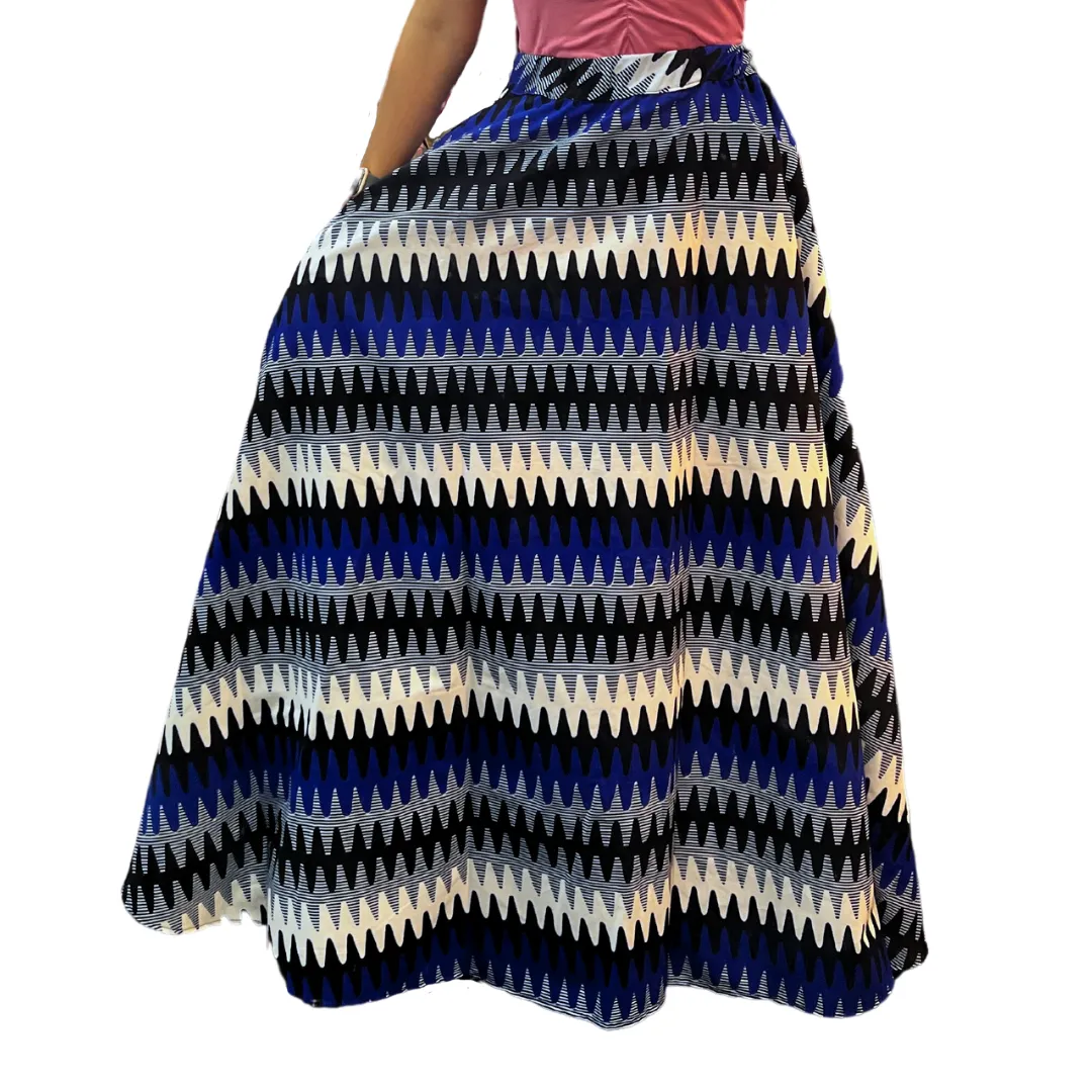 Chroma Collection Maxi Skirt - Cool Blues