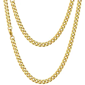 Classy Men 5mm Gold Curb Chain Necklace