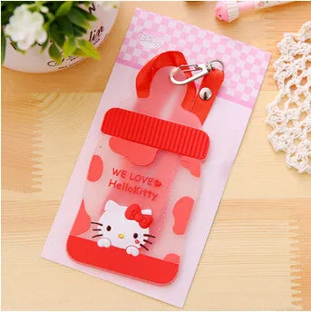 Cute Feeding Bottle Shaped Cartoon Animals Silicone Card Cover Bus Bank Id Card Case Holder with Rope