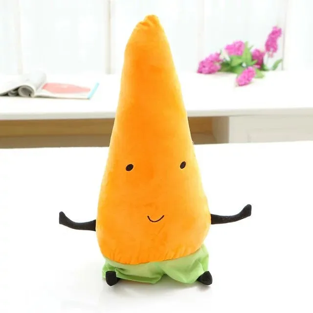 Cute super soft plush cartoon anime fruit vegetables Carrot Corn Broccoli sofa throw pillow toy doll,birthday gift for children