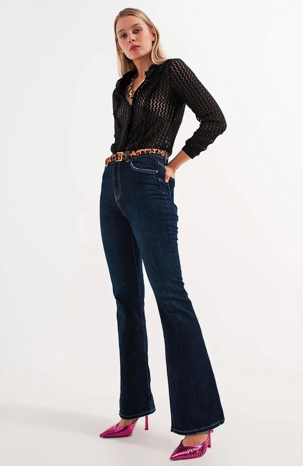 Dark Indigo Flare Jeans