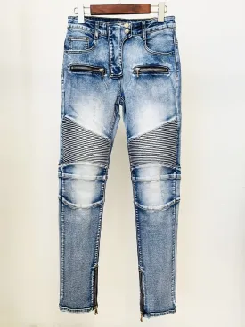 Elastic Denim Classic Motorcycle Jeans