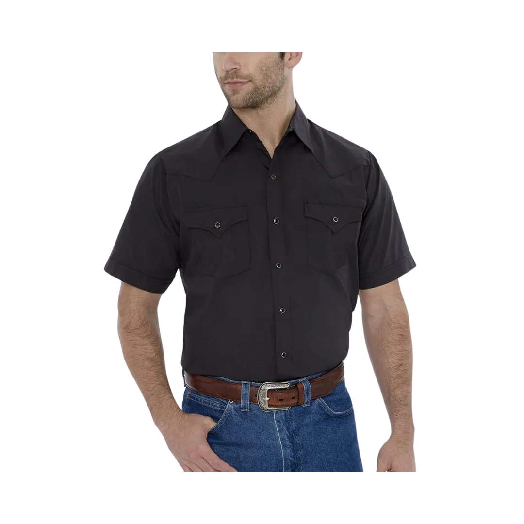 Ely & Walker Men' short Sleeve Solid Western Snap Shirt