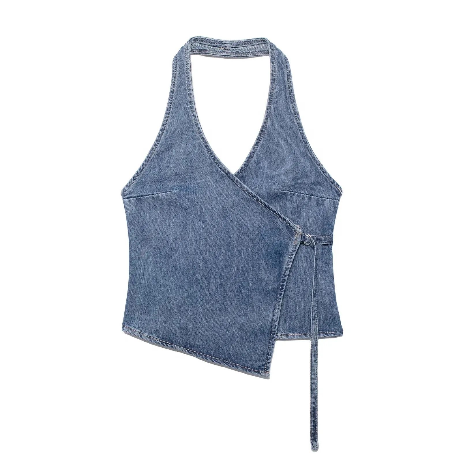 Fiyo Denim Knot Up Tops