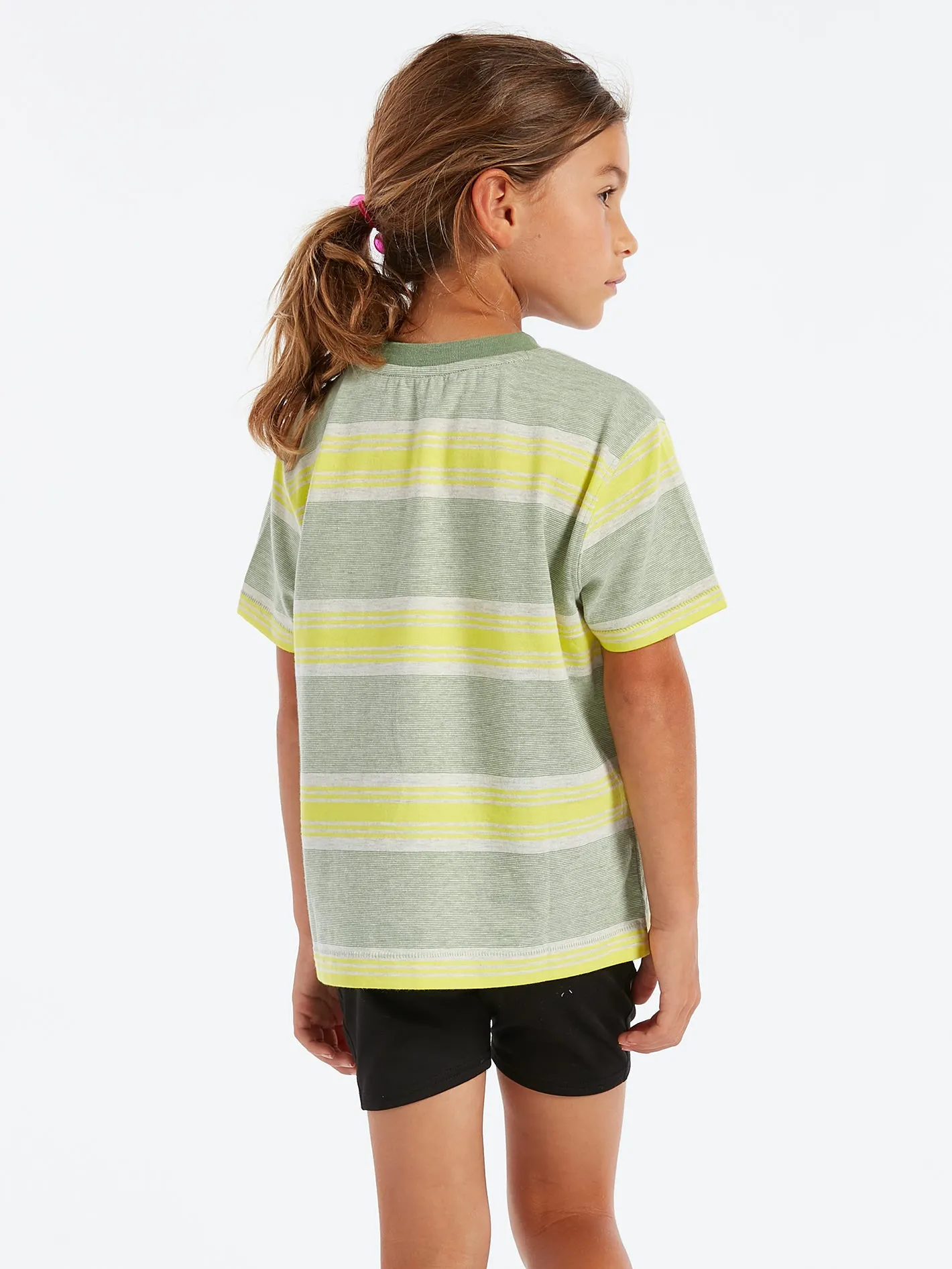 Girls Hypen On Strypes Short Sleeve Top - Lime