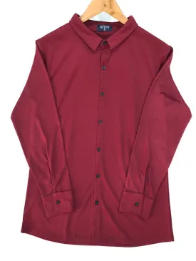 Gorgeous Maroon Color Full Sleeve Shining Silk Shirts For Men