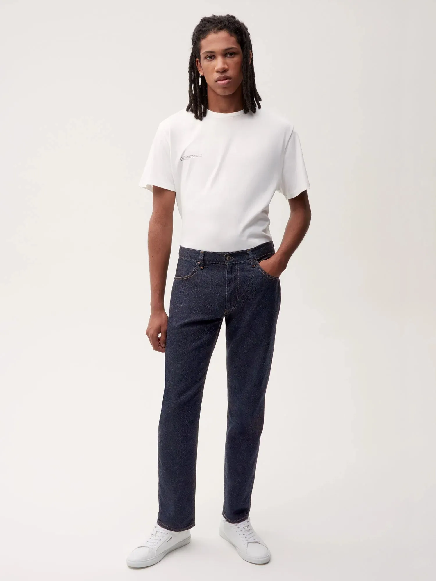 Hemp Denim Straight-Leg Jeans—rinse wash