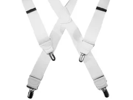 Hold-Ups All White, 1 1/2" wide Casual Series in X-back with USA Patented No-slip Nickel chrome clips