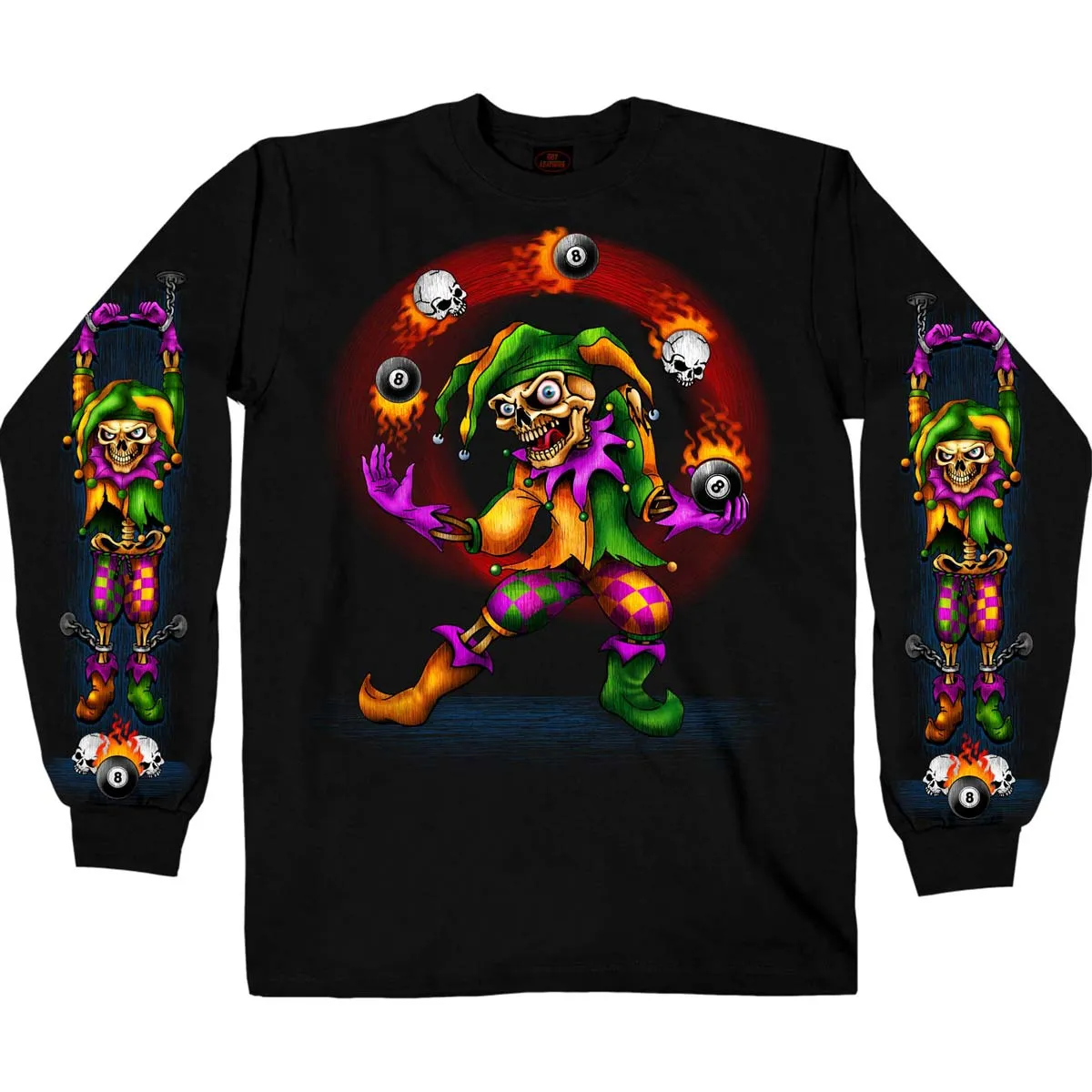 Hot Leathers GMS2526 Men's Black Long Sleeve Juggler T-Shirt