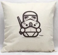 Hot Selling Cartoon Star Wars Series Cotton Linen Throw Pillow Sofa Office Back Cushion Baby Room Decorative