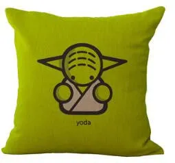 Hot Selling Cartoon Star Wars Series Cotton Linen Throw Pillow Sofa Office Back Cushion Baby Room Decorative