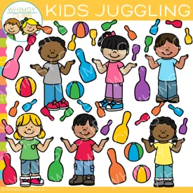 Juggling Kids Clip Art