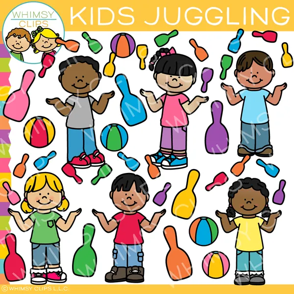 Juggling Kids Clip Art