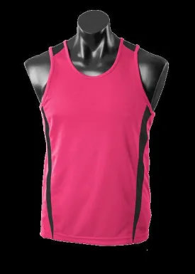 Kids Eureka Singlet Hot Pink/Black