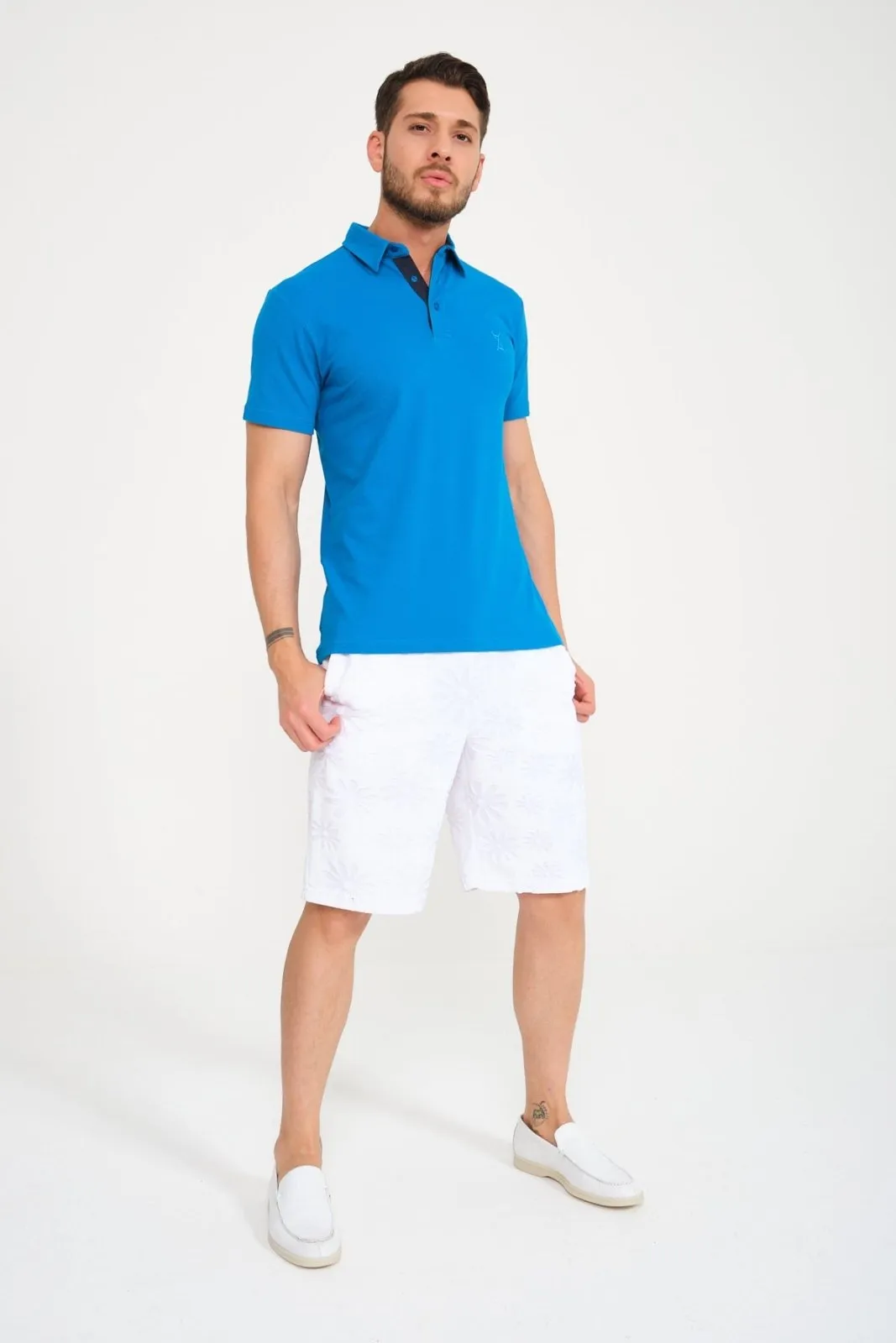 Light Blue Cotton Polo Shirt