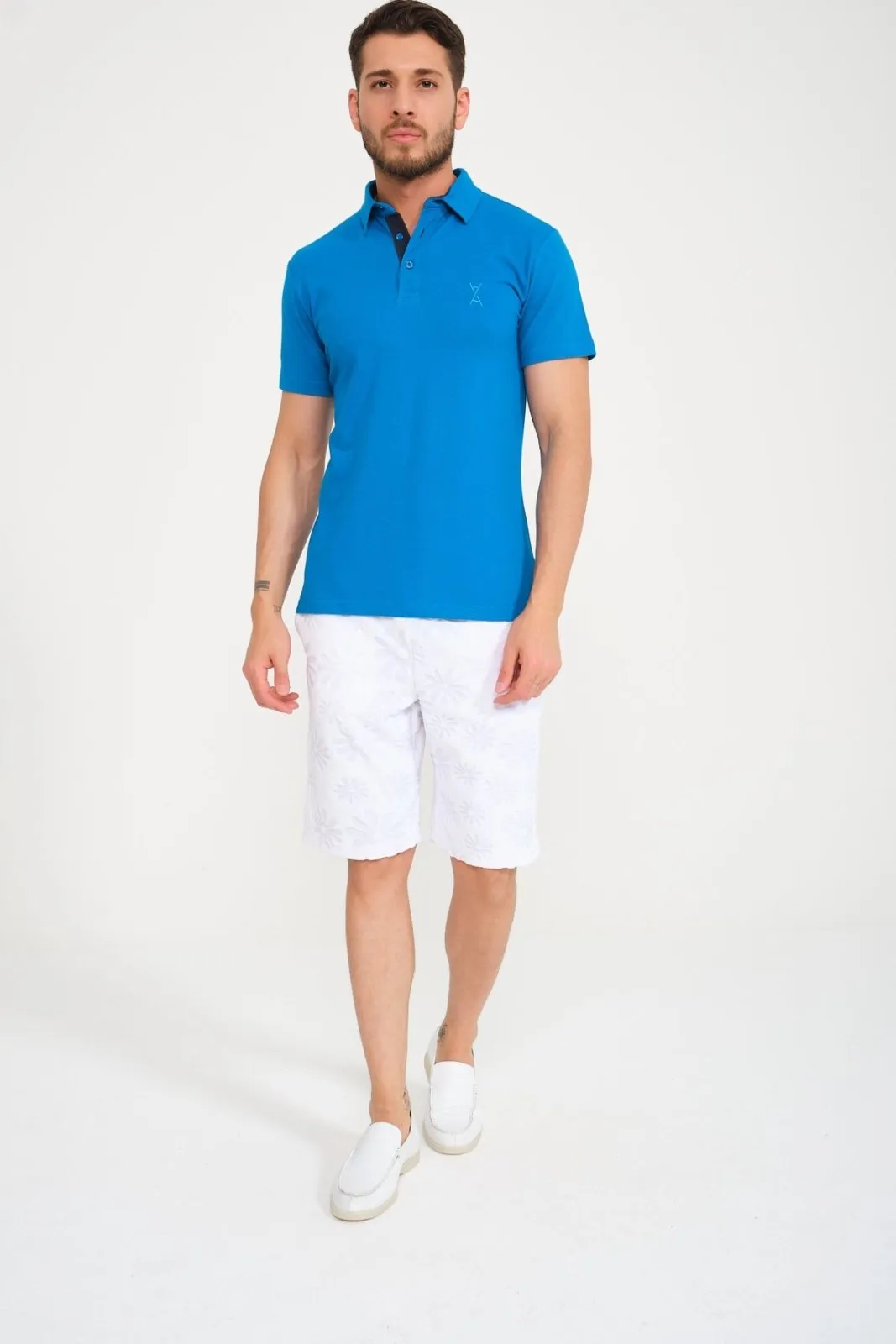 Light Blue Cotton Polo Shirt