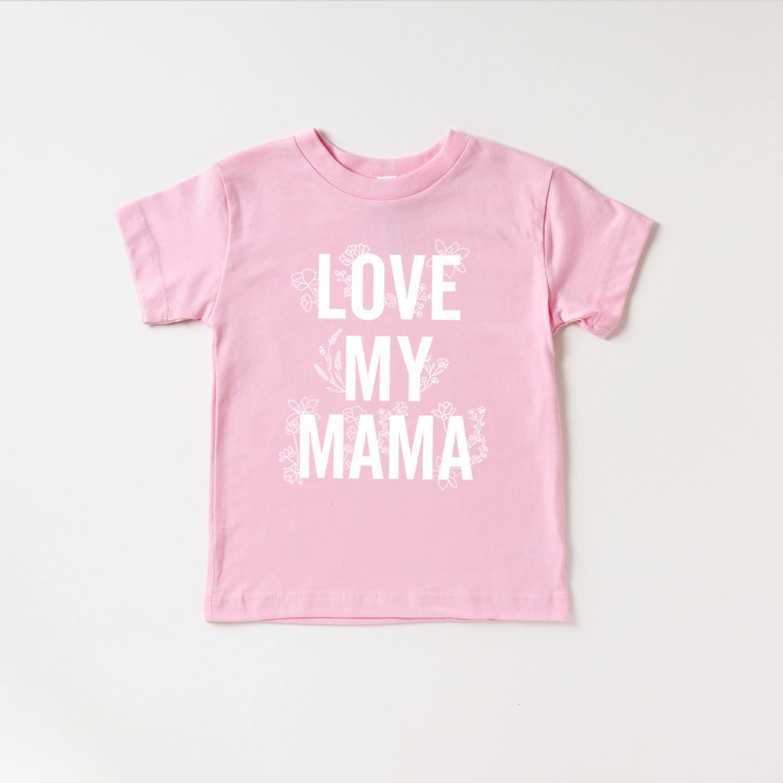 LOVE MY MAMA - Floral - Short Sleeve Child Shirt