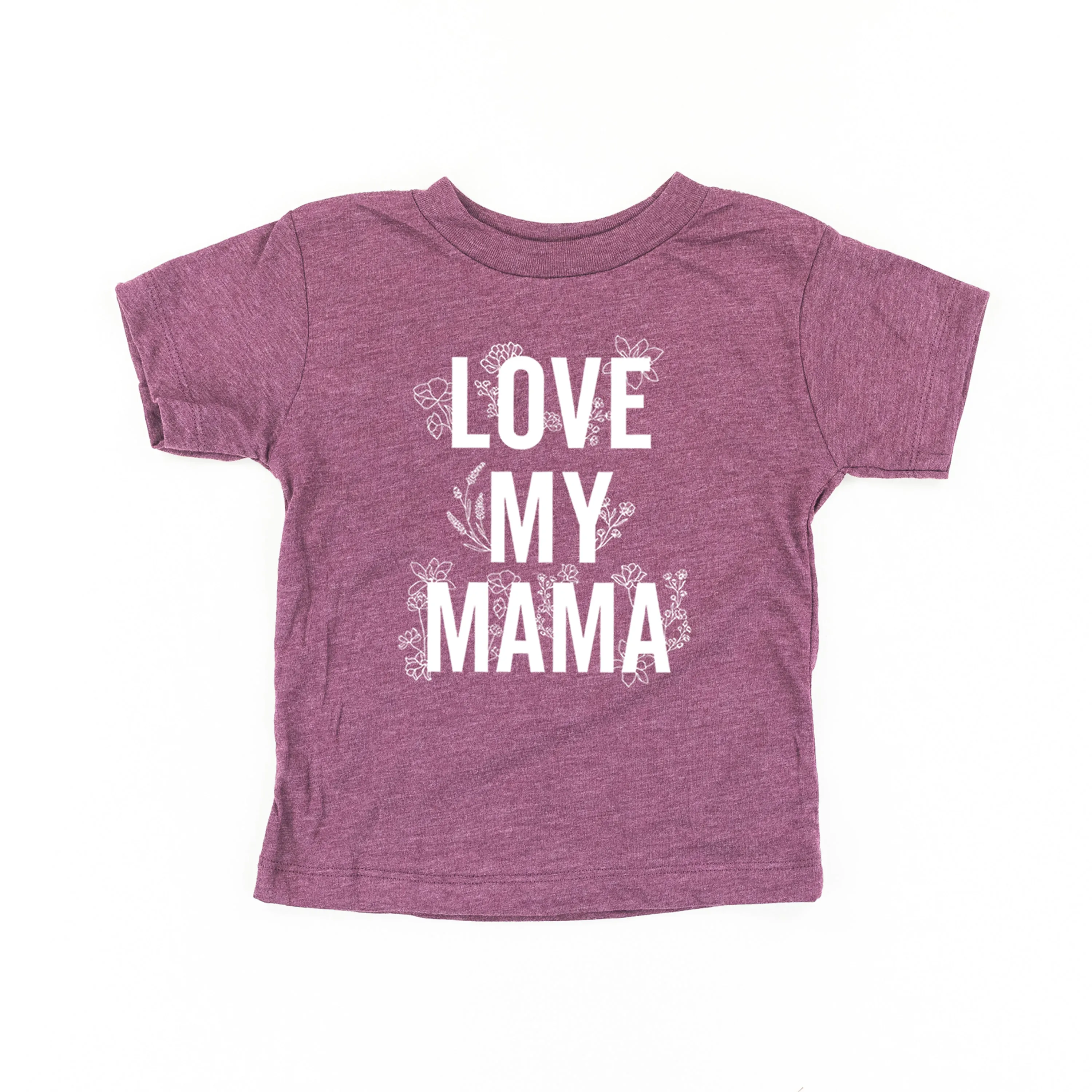 LOVE MY MAMA - Floral - Short Sleeve Child Shirt