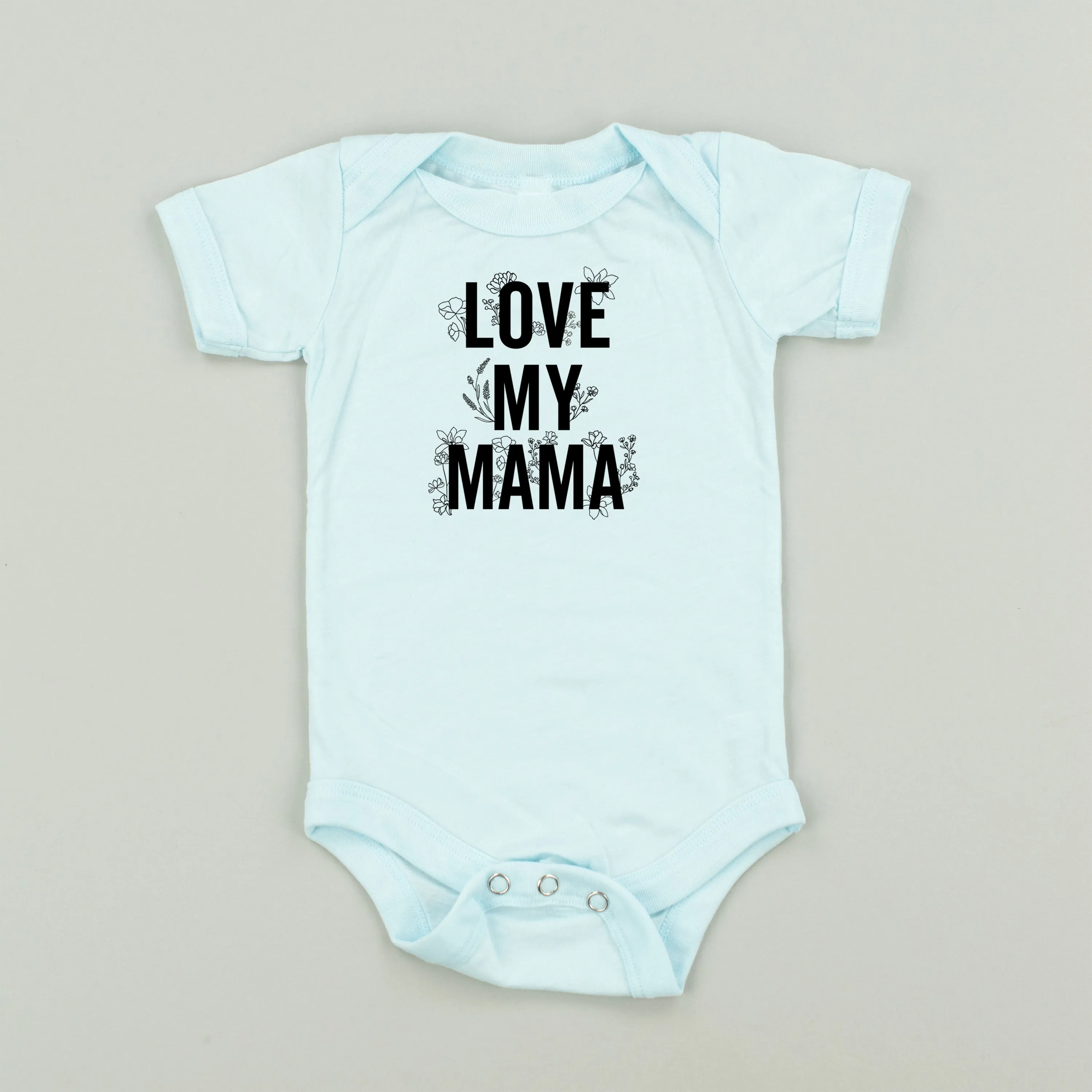 LOVE MY MAMA - Floral - Short Sleeve Child Shirt