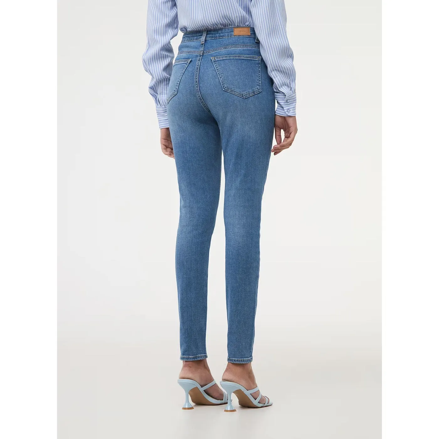 Mid Blue High Waisted Skinny Jeans