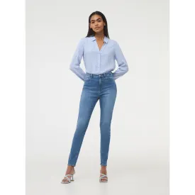 Mid Blue High Waisted Skinny Jeans