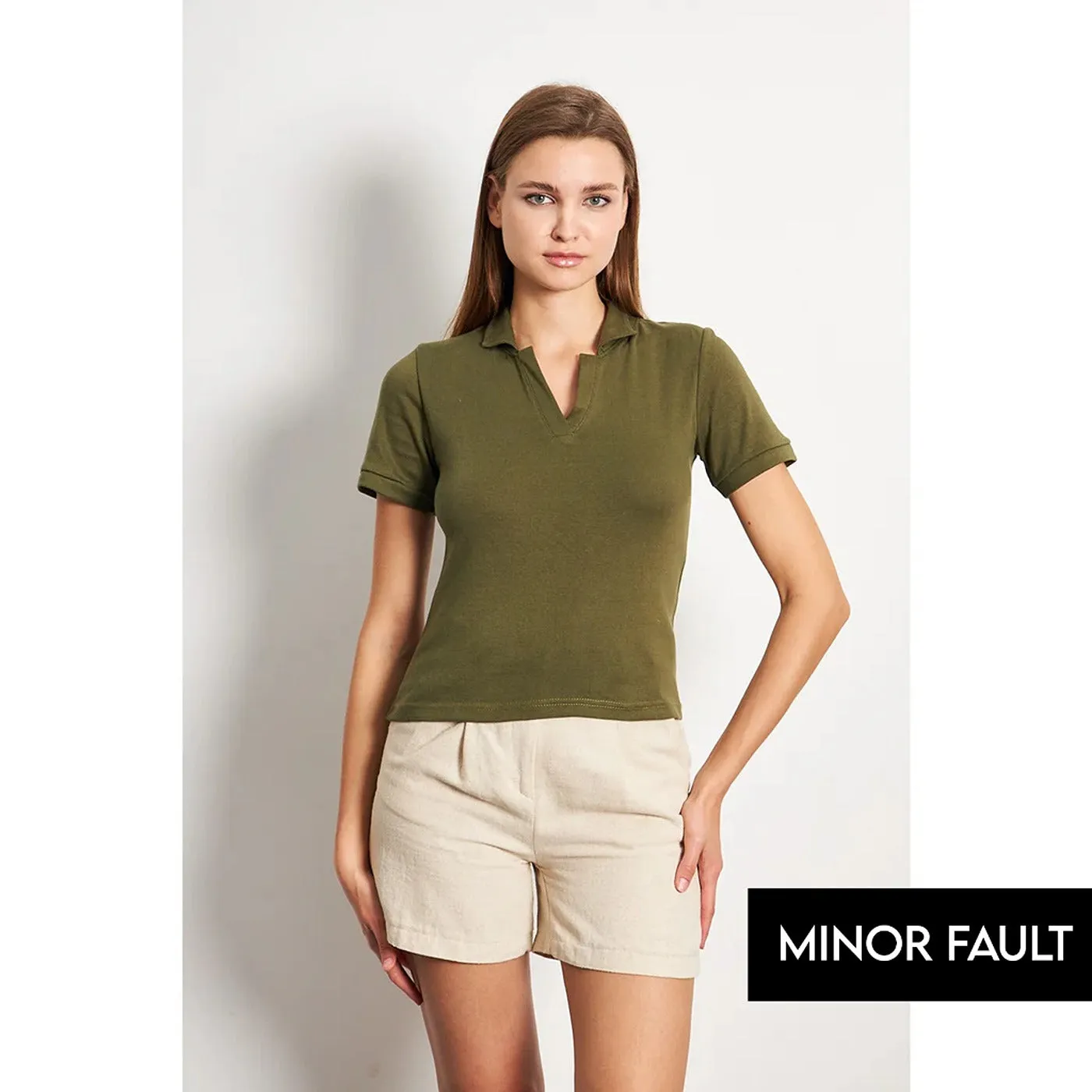 (Minor Fault) Olive Rib Knit Polo