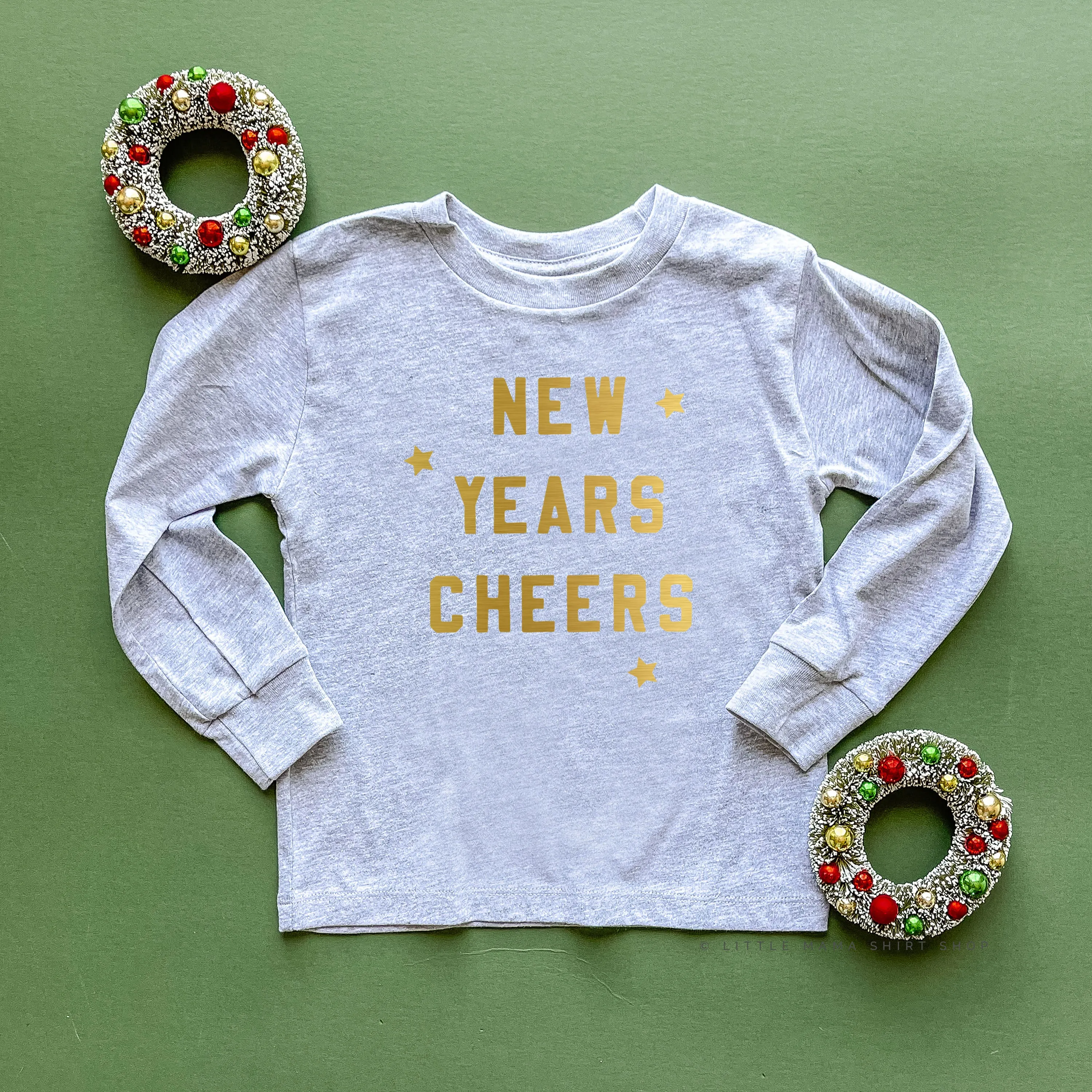 New Years Cheers - Block Font - Child LONG SLEEVE Tee