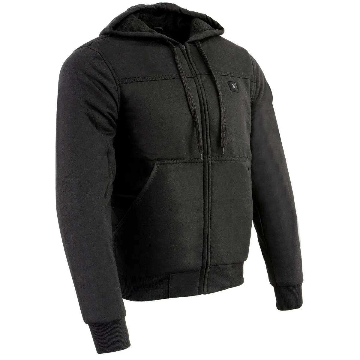 Nexgen Heat MPM1713SET12v Men's Black 'Heated' Front Zipper Hoodie Jacket for Outdoor Activities w/ Battery Pack