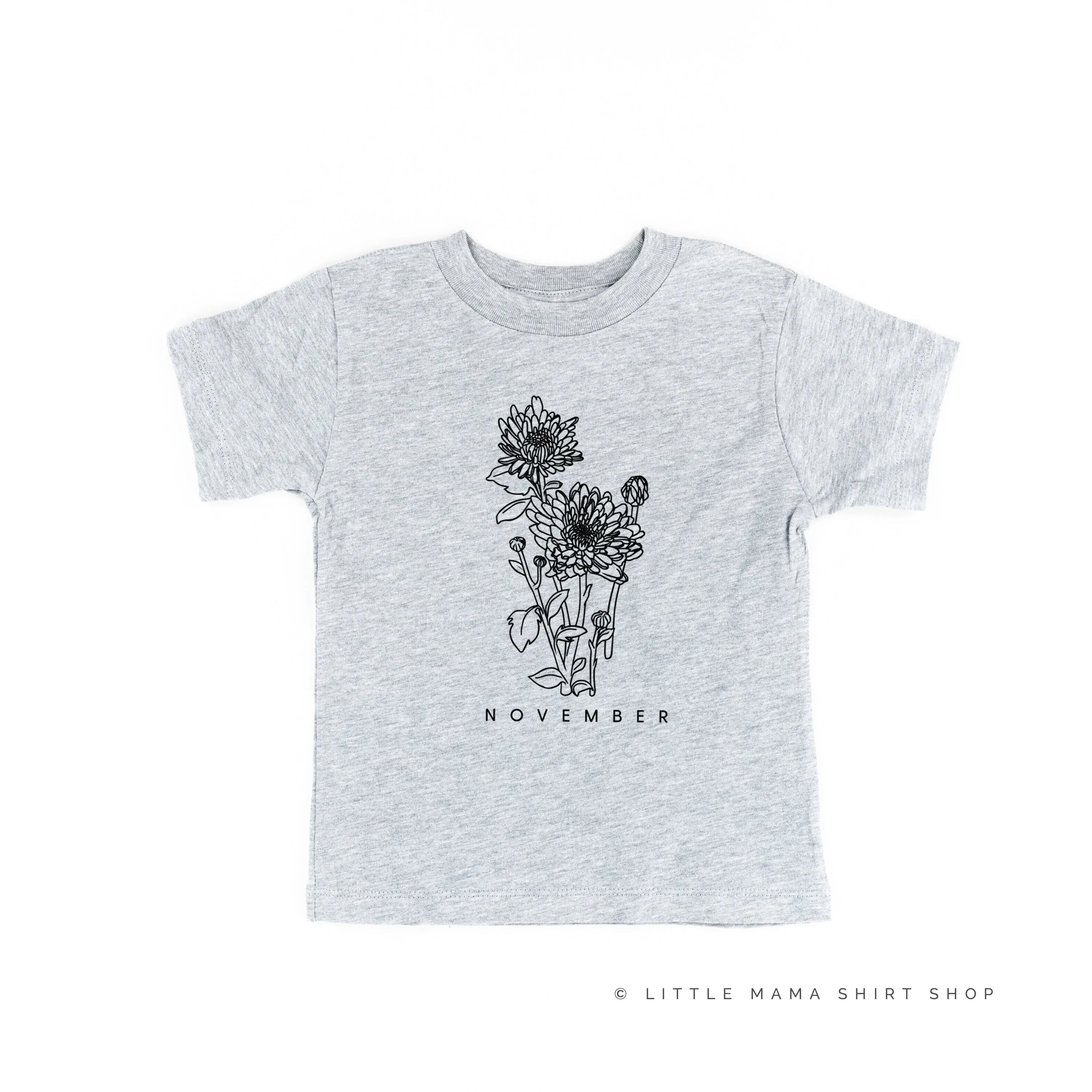 NOVEMBER BIRTH FLOWER - Chrysanthemum - Short Sleeve Child Shirt