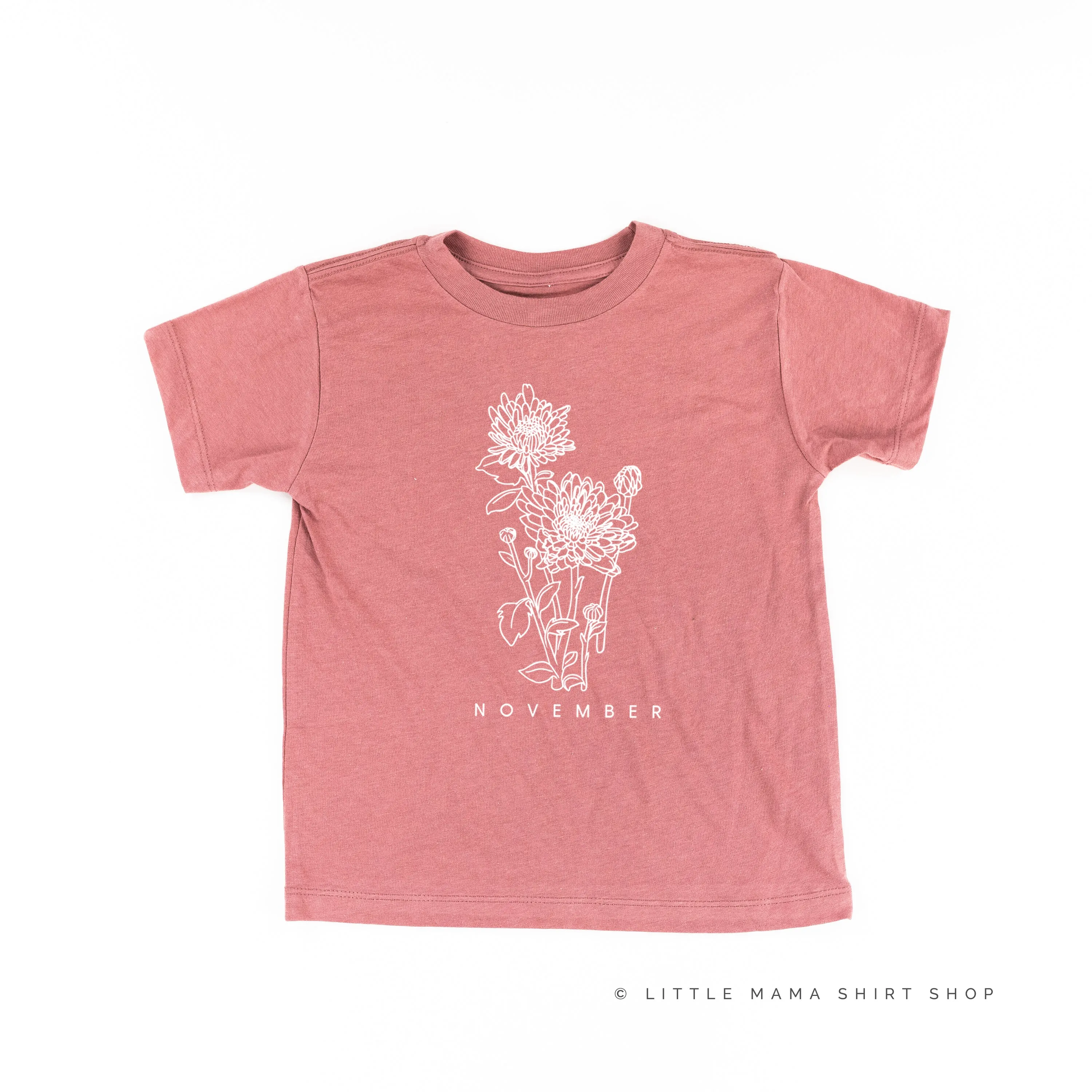 NOVEMBER BIRTH FLOWER - Chrysanthemum - Short Sleeve Child Shirt