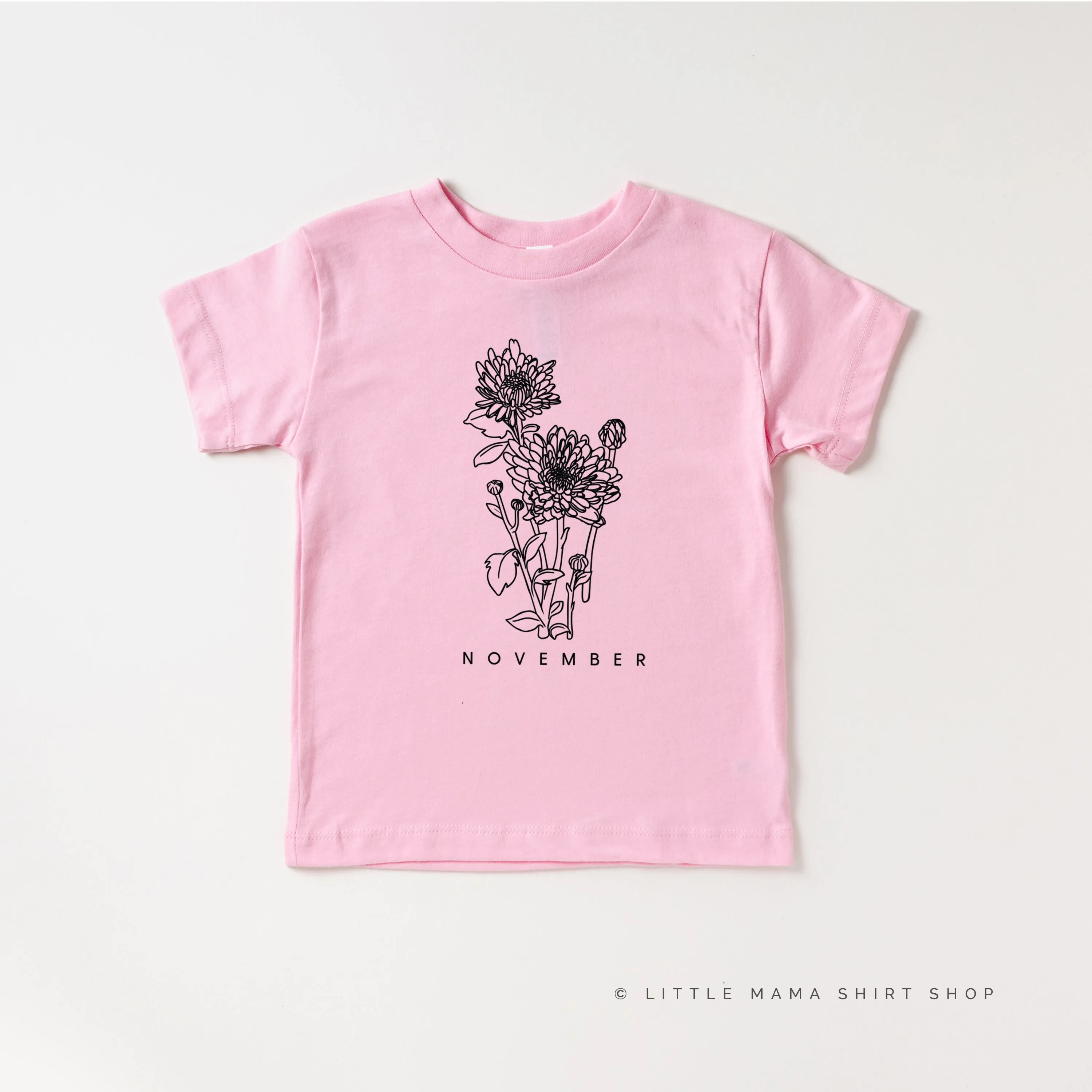 NOVEMBER BIRTH FLOWER - Chrysanthemum - Short Sleeve Child Shirt