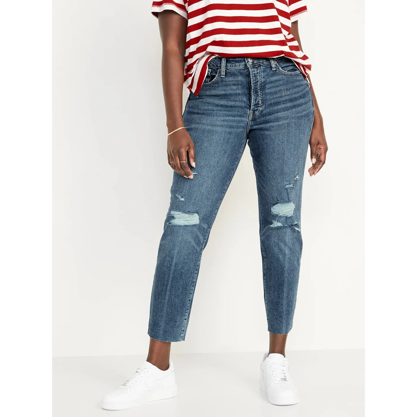 ON High Waist Mom Ripped Jeans